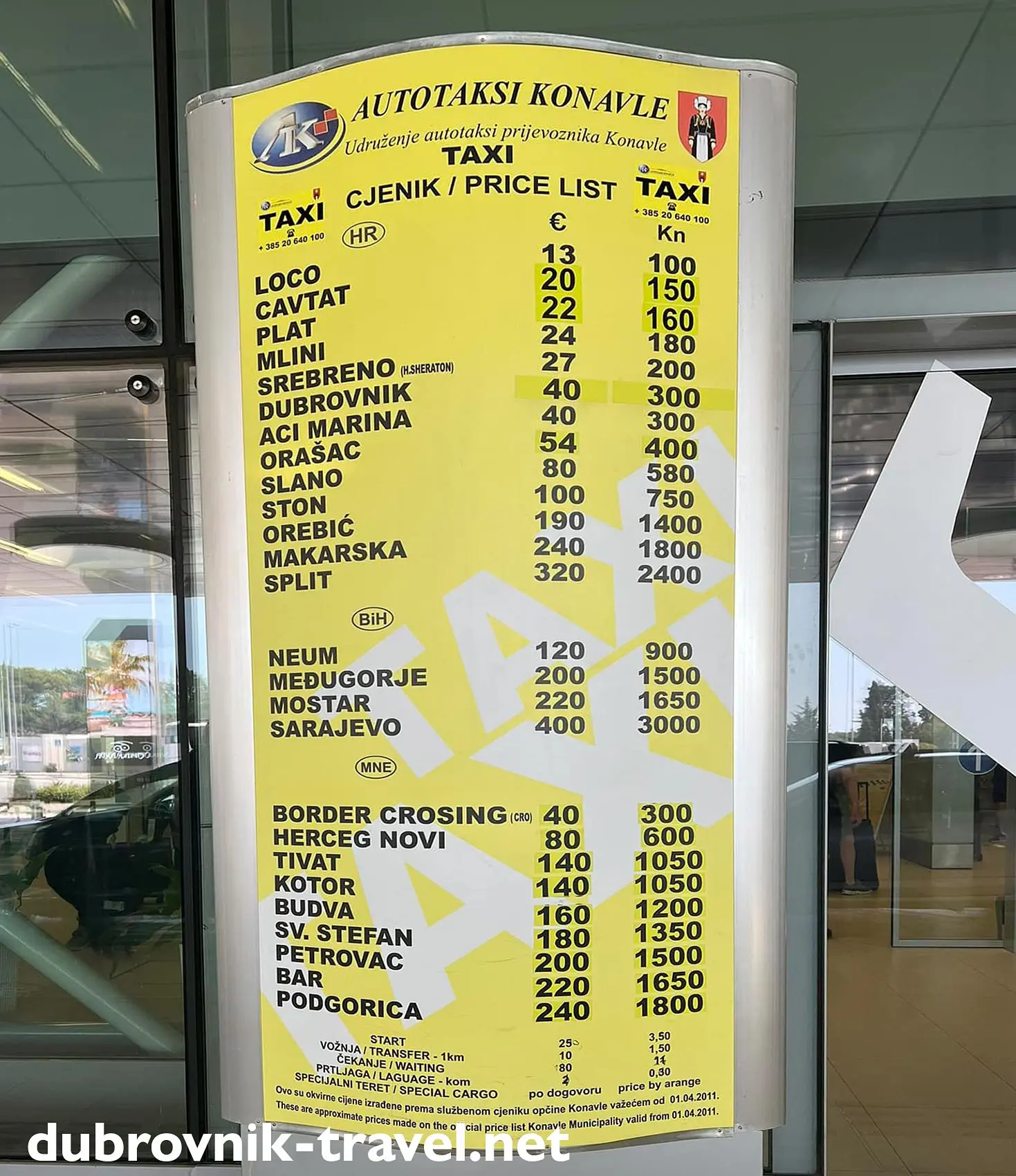 precio taxi aeropuerto dubrovnik al centro - Cómo pedir un taxi en Dubrovnik