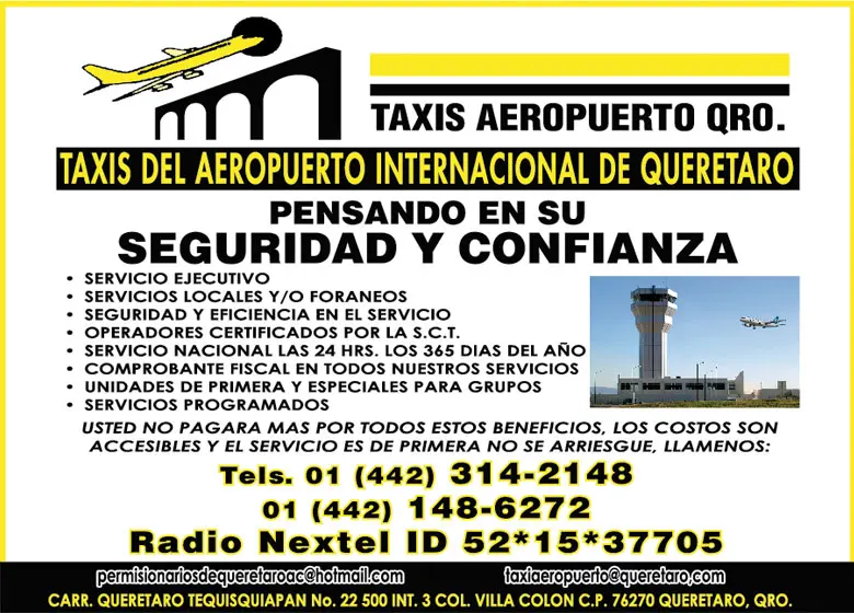 taxi aeropuerto queretaro - Cómo salir del aeropuerto de Querétaro al centro