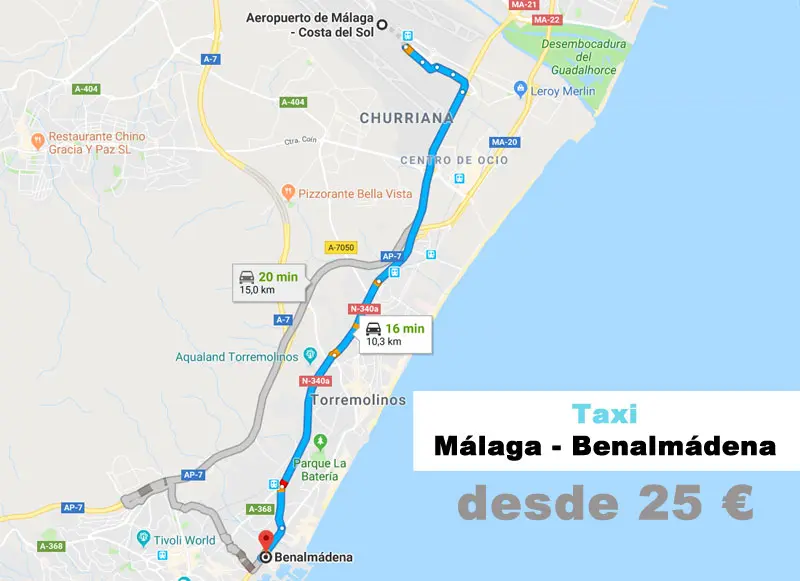 taxi de benalmadena a malaga - Cuánto cuesta un taxi de Marbella a Benalmádena