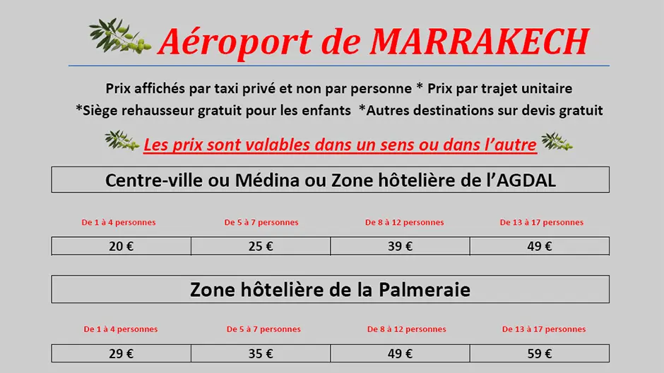 prix taxi aéroport marrakech centre ville - Est-ce que Uber existe à Marrakech