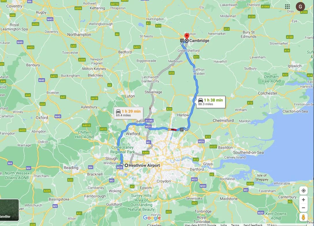 cambridge to heathrow taxi - How to get from Heathrow to Cambridge