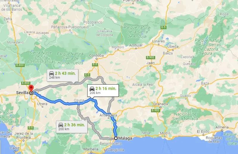 malaga to seville taxi - Que se tarda de Málaga a Sevilla