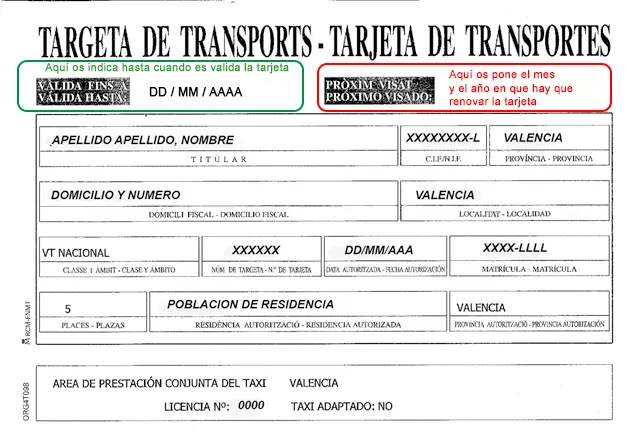 cada cuanto se renueva la tarjeta transportes taxi en galicia - Qué validez tiene una tarjeta de transporte